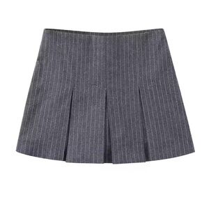 Source Unknown Charcoal Pinstripe Mini Skirt